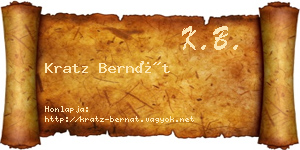 Kratz Bernát névjegykártya